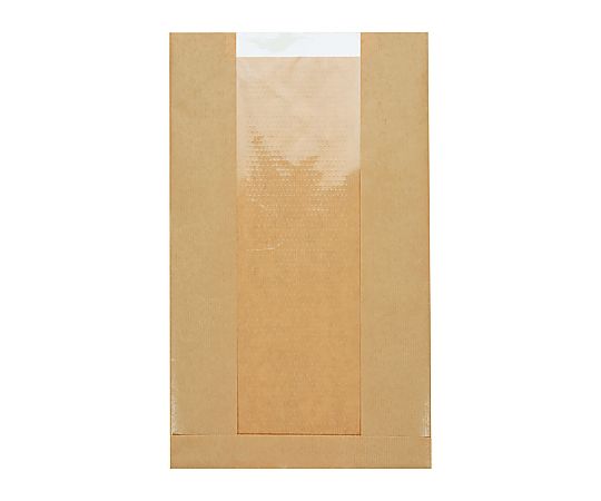 食品袋 窓付ガゼットパック 21-35 筋入無地クラフト 100枚入画像