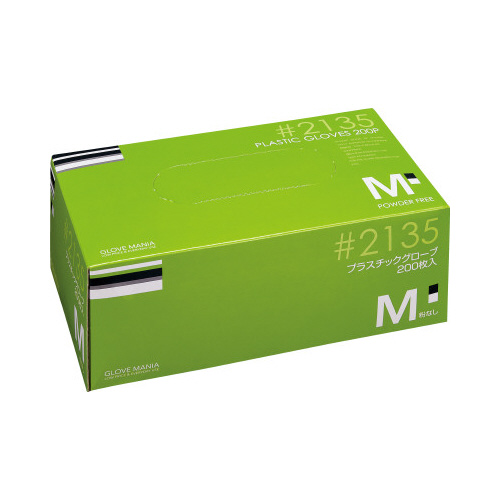 プラスチックグローブ　粉無　Ｍ　２００枚入