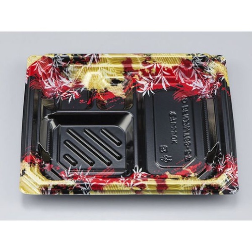 シーピー化成 弁当容器 BFNアルバ8S-5平 みお赤 本体 発泡画像