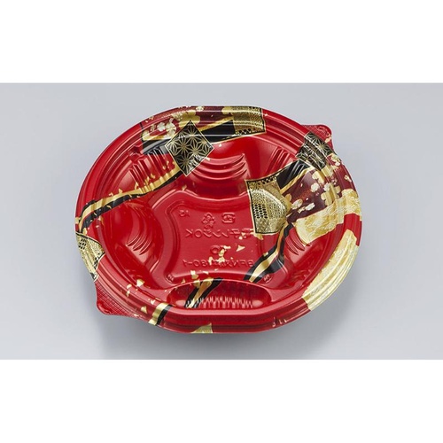 シーピー化成 どんぶり容器 BFN丸丼180-1 舞絹赤 本体画像