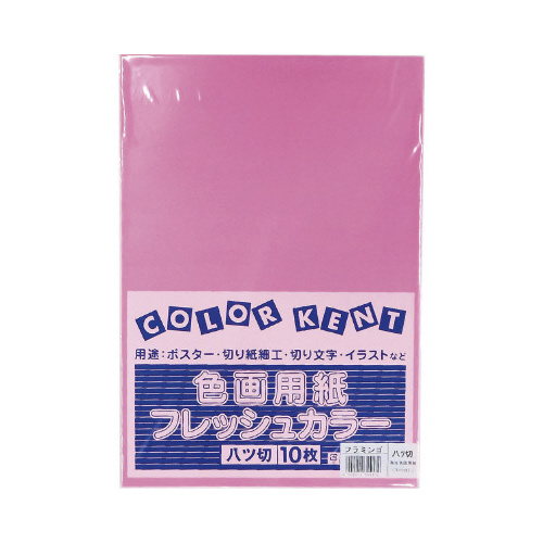 再生色画用紙　八切　フラミンゴ　１０枚画像