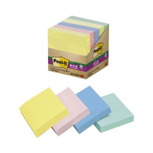 ポストイット強粘着５０×５０　パステル混色　５冊画像