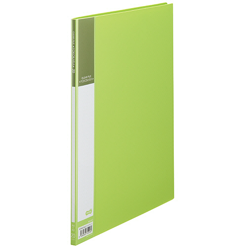 書類が入れやすいｸﾘﾔｰﾌｧｲﾙ ﾖｺｶﾗ A4 20ﾎﾟｹｯﾄ背幅8mmﾗｲﾄｸﾞﾘｰﾝ 1ｾｯﾄ(10冊)画像