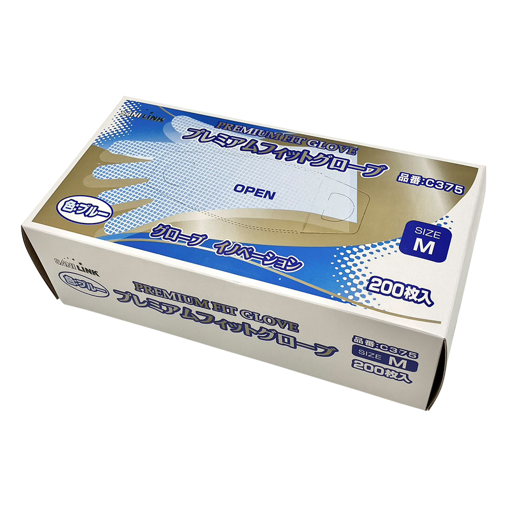 プレミアムフィットグローブ　ブルー　M　200枚入画像