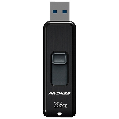 USB3.2(Gen1) スライド式フラッシュメモリ 256GB ブラック 1個画像