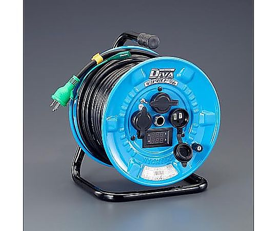 AC125V/15A/30m コードリール(電圧電流メーター付)