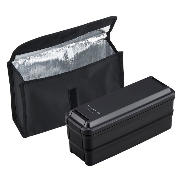 弁当容器 SMART UP ランチボックス二段保冷ケース付 BLW-38HE画像
