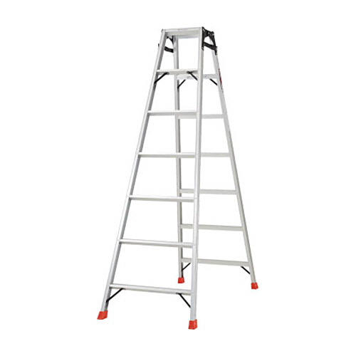 はしご兼用脚立 ｱﾙﾐ合金製･脚ｶﾊﾞｰ付 高さ1.98m 1台画像