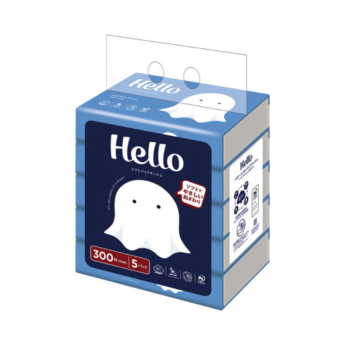 ハローソフトパックティッシュ１５０組５個パック×５