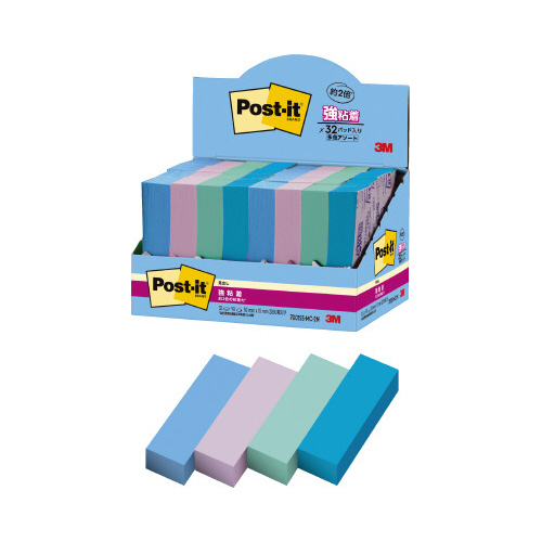 強粘着マルチカラー２　５０×１５　４色　３２冊画像