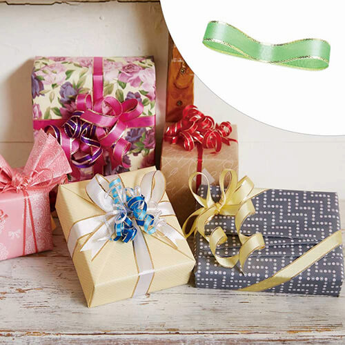 ギフト包装やラッピングが簡単に華やかに！カール可能な若草色のリボン
