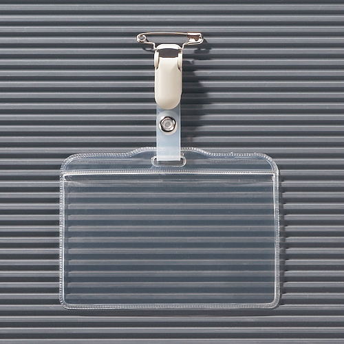 ﾀｯｸﾞ名札 ﾖｺ型 ｿﾌﾄﾀｲﾌﾟ 取付用ｸﾘｯﾌﾟ付 1ﾊﾟｯｸ(10個)画像