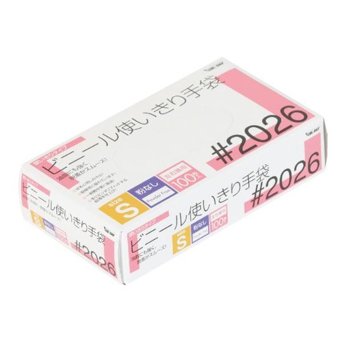塩ビ手袋 2026 PVC ビニール手袋 粉無 S 100枚入 川西工業画像