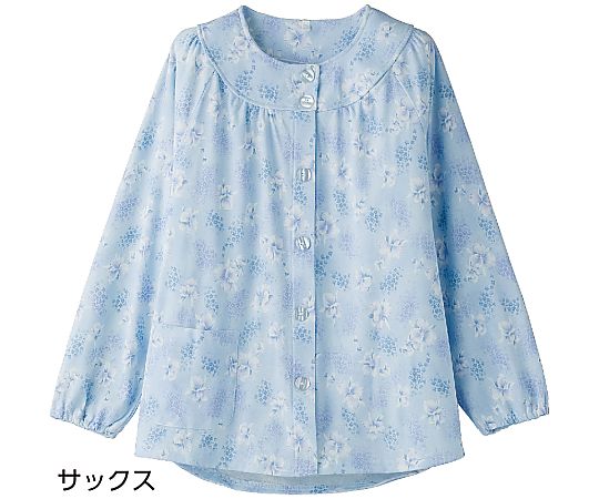 上下別売りパジャマ（婦人用）　ワンタッチ上着　サックス　S画像