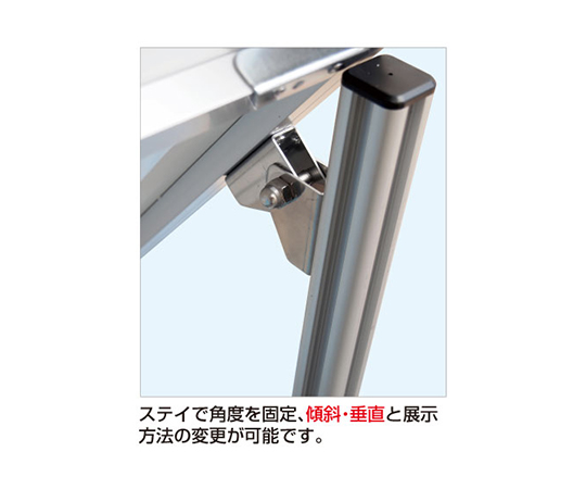 ブラックフロアバリウススタンド　I型　アクリルタイプ　B2縦ロウ 透明でスタイリッシュなアクリル製のスタンドが、ポスターをしっかり支えている様子