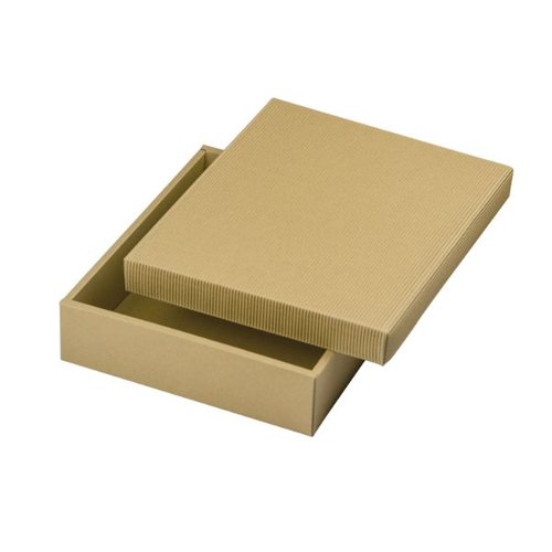 贈答箱 ナチュラルBOX35号ヒモ無 ヤマニパッケージ 正面から撮影されたナチュラルな色合いの贈答箱。