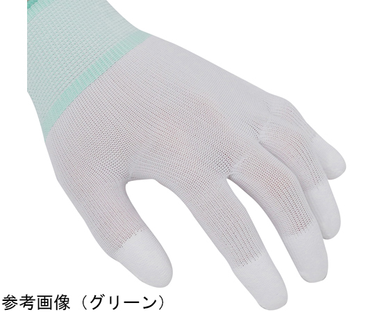 ウレタン指先コート手袋 ホワイト 10双組 M 手袋が平置きで並べられ、指先部分がコーティングされた様子