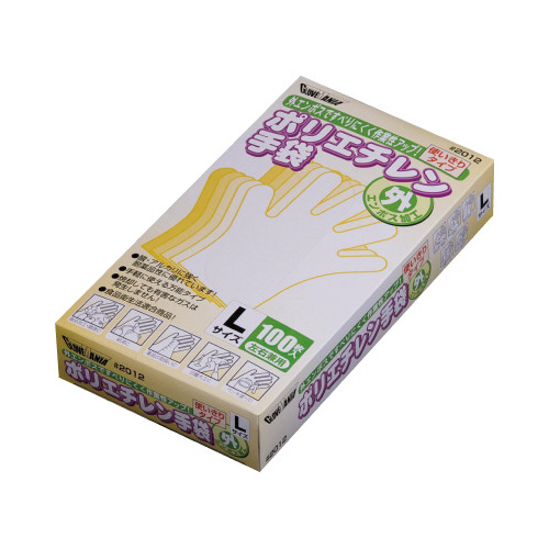 ポリエチレン手袋　外エンボス　Ｌ　１００枚×４０画像