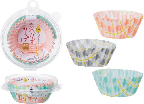 スイトールおかずカップ　Ｈチェック　丸１５枚画像