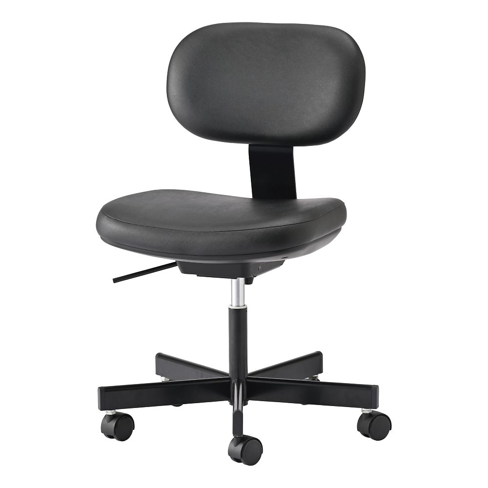 導電チェア 背付き 導電 ウレタン巻双輪キャスター（EH型）ブラック