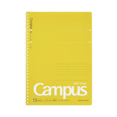 キャンパスソフトリングドット罫４０枚Ｂ５　黄画像