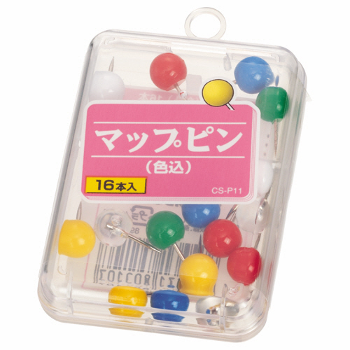 ﾏｯﾌﾟﾋﾟﾝ 針長さ10mm 色込 1箱(16本)