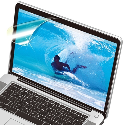 透明ブルーライトカットフィルム ノートPC 13.3ワイド用 1枚 透明なフィルムが畳まれている様子