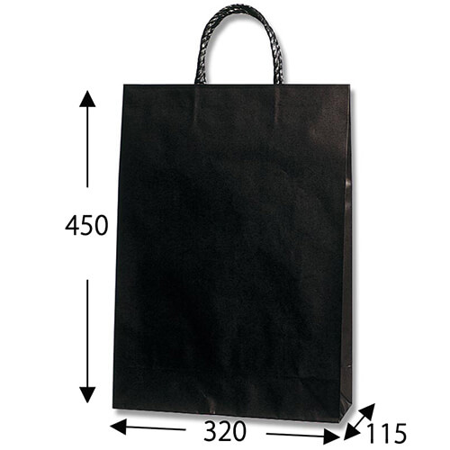 お菓子や小物に！出し入れスムーズな手提げ紙袋（黒）