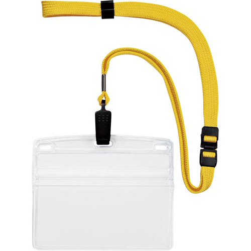 吊り下げ名札クリップ式ヨコ特大サイズ１０個　黄画像