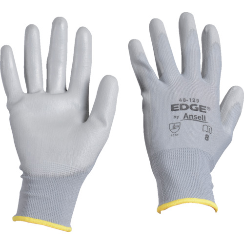 ｳﾚﾀﾝ背抜手袋 ｴｯｼﾞ 48-129 ｸﾞﾚｰ Lｻｲｽﾞ 1双画像