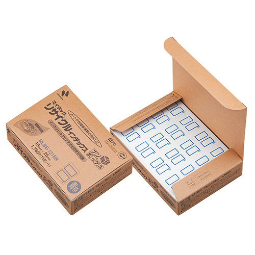 ﾏｲﾀｯｸ ﾘｻｲｸﾙｲﾝﾃﾞｯｸｽ ﾌﾞﾝﾎﾞｯｸｽ小18×25mm青枠 1ﾊﾟｯｸ(1760片:16片×110ｼｰﾄ)画像