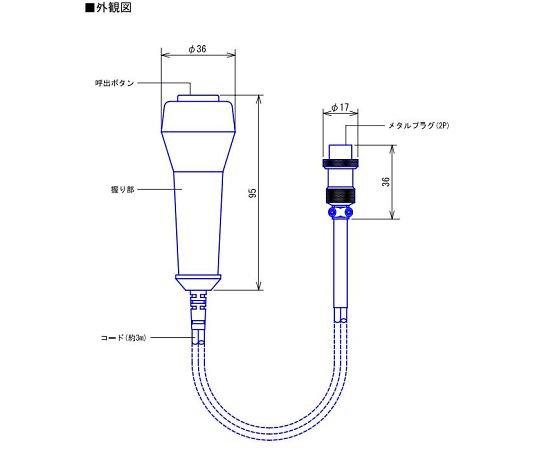 呼出握りボタン（コード長3m）