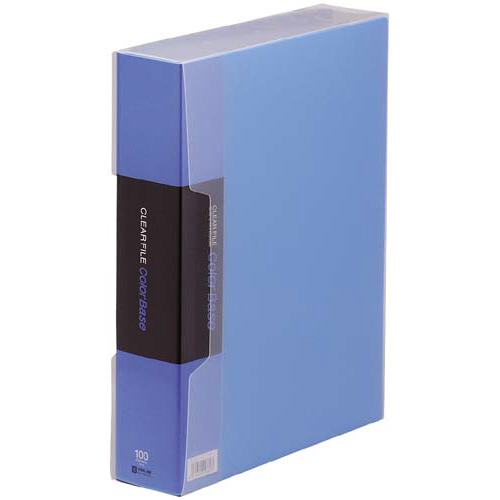 カラーベース固定式　Ａ４縦１００ポケット　青×１０画像