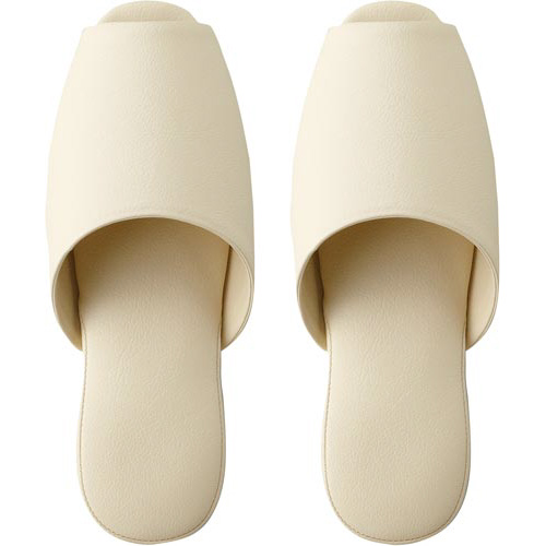 抗菌多機能ビニールスリッパ　前あき　ベージュ画像