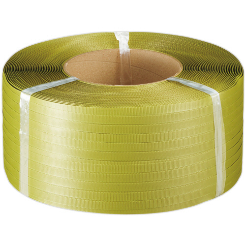 自動梱包機用再生PPﾊﾞﾝﾄﾞ ｸﾞﾘｰﾝﾗｲﾄﾊﾞﾝﾄﾞ 15mm×2500m 黄 1巻画像