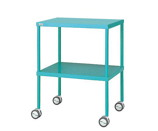 カラフル回診車 手摺無し グリーン 600×450×792mm画像