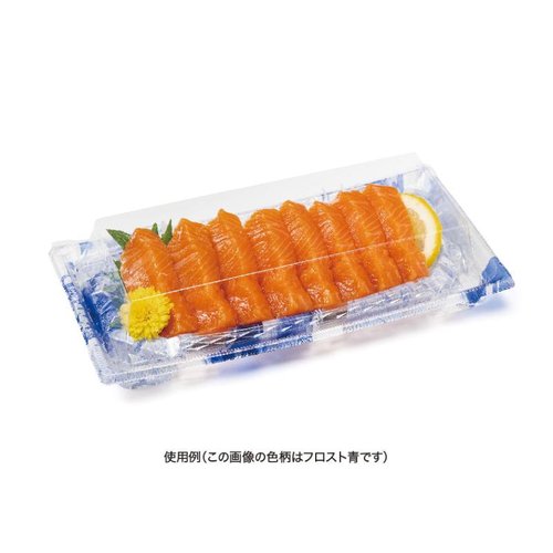 刺身容器 バイオ 枠越24-12B 箔つき金 J10 リスパック [バラ販売] 透明な素材で作られた、金色の箔が施された容器の側面