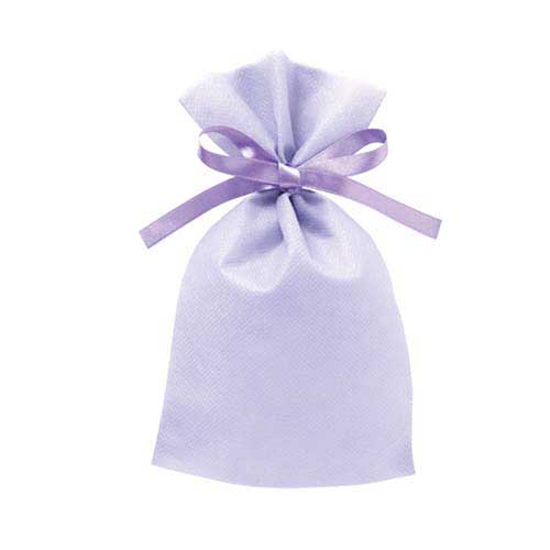 ソフトバッグベーシック2穴リボン巾着 S2 薄 ライトパープル画像