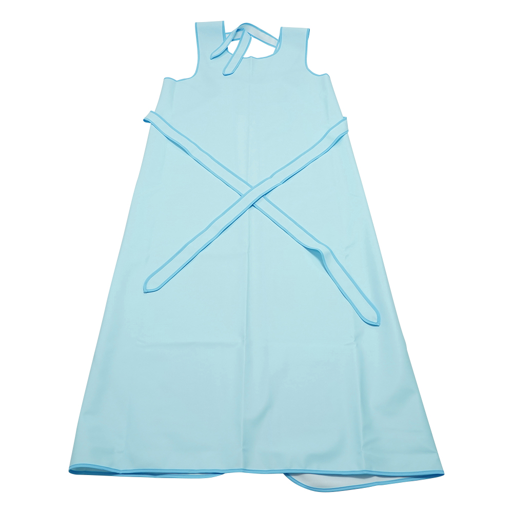 入浴介助エプロン（ひもタイプ）　サックス/LL画像