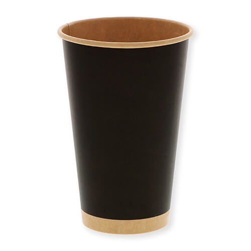 HEIKO 紙コップ(ペーパーカップ) アイス・ホット兼用 16オンス 口径90mm 未晒ブラック 25個画像