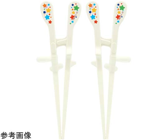 エジソンのお箸KID'S（左手用）ホワイト 12個入 個別に包装された白い箸が整然と並ぶ様子