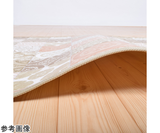 拭けるマットシリーズ　アンティグロ　トイレマット　ベージュ　800×1450mm 滑らかな質感のベージュトイレマットが広がる様子
