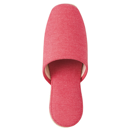 ｼｬﾝﾌﾞﾚｰ生地ｽﾘｯﾊﾟ ﾚｯﾄﾞ 1足画像