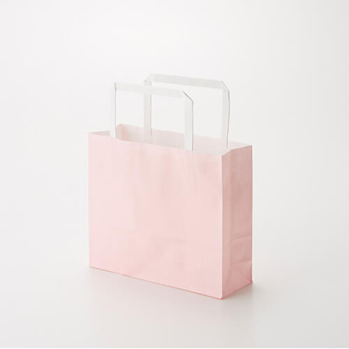 手提げ紙袋（ピンク・平紐・幅180×マチ60×高さ165mm）画像