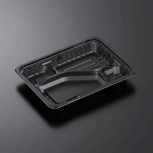 中央化学 幕の内・弁当容器 CTガチ弁L IK23-17C2 BK 本体 黒 50枚画像