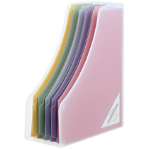 ｲﾝﾃﾞｯｸｽﾌｧｲﾙﾎﾞｯｸｽF5 A4ﾌﾘｰ型 背幅112mm ﾍﾟｰﾊﾟｰﾌｧｲﾙ5冊付 ｸﾘｱ 1個画像