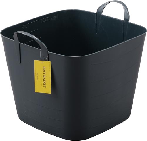 ソフトバスケット　スクエアＬ　アイボリーブラック画像