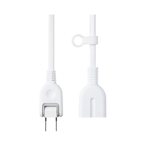 エレコム　延長コード　２ピン　２ｍ　ホワイト画像