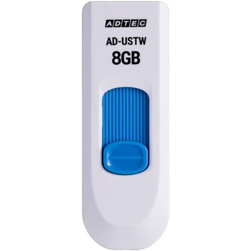 USB2.0 ｽﾗｲﾄﾞ式ﾌﾗｯｼｭﾒﾓﾘ 8GB ﾎﾜｲﾄ/ﾌﾞﾙｰ 1ｾｯﾄ(10個)画像