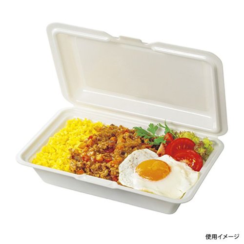 弁当容器 ランチボックス Kランチ-54-S ムジ ケーピープラテック 深い青色の容器に透明な蓋が載った、1種類のランチボックスが見える状態